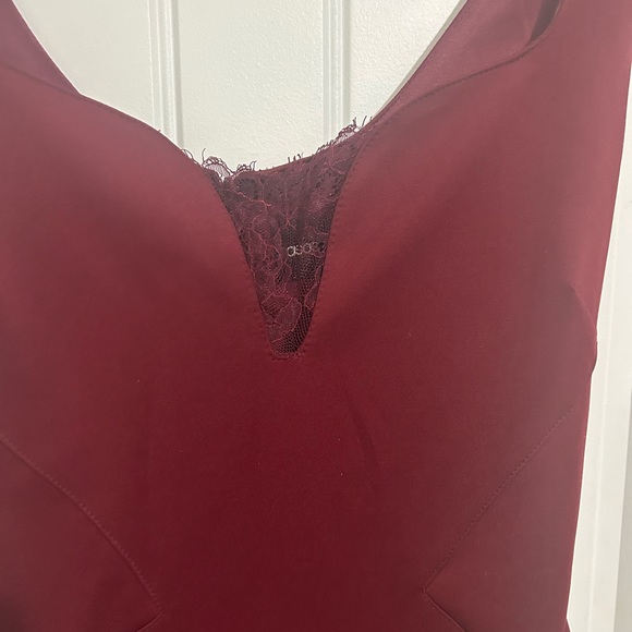 Maroon Lace Holiday Dress - Picture 3 of 5